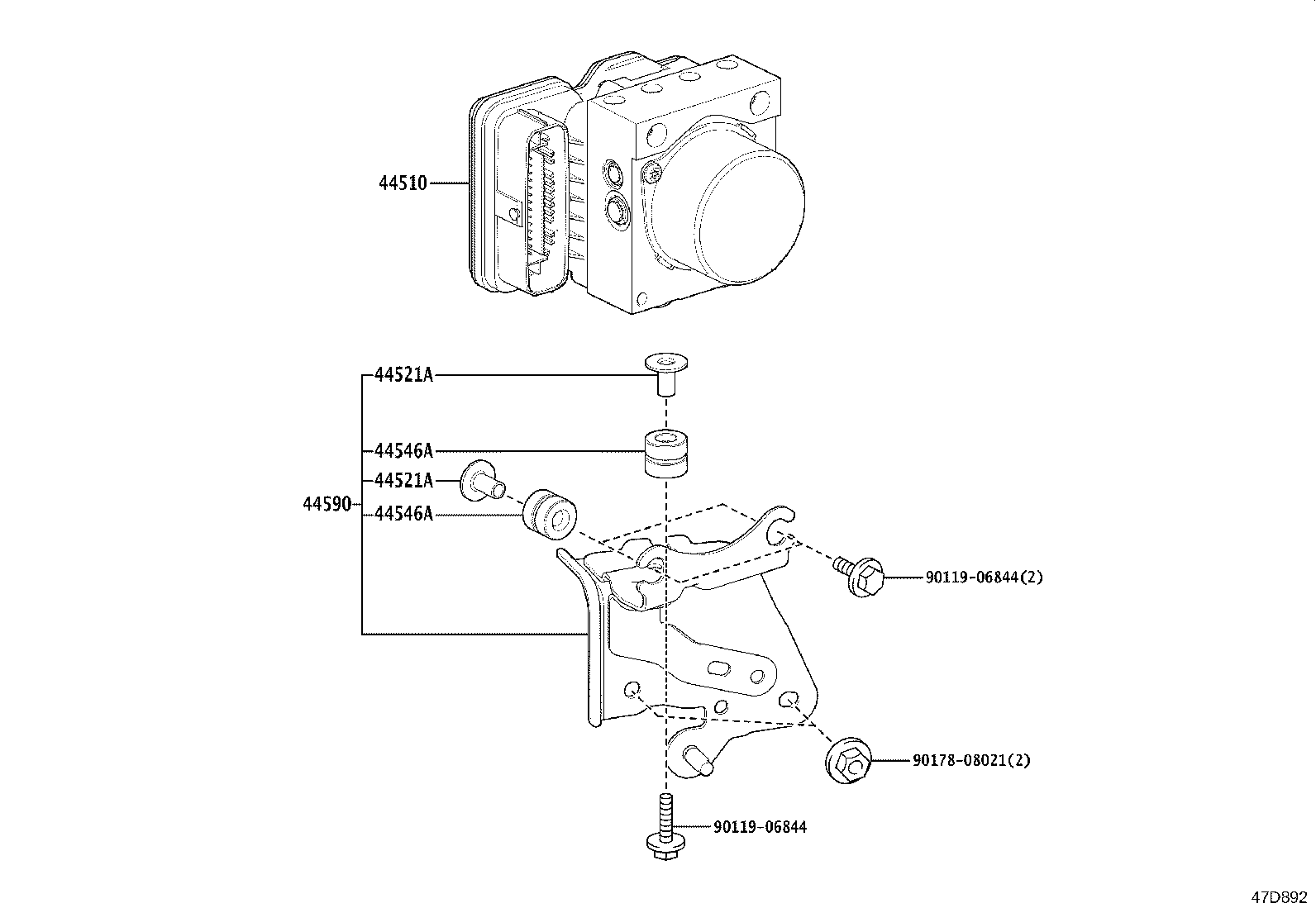 44590-12300 BRACKET ASSY, BRAKE ACTUATOR product image