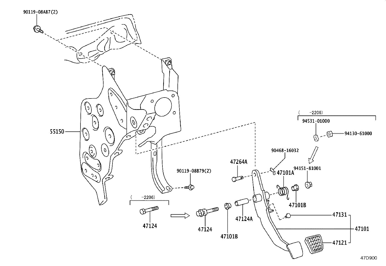 55150-37501 BRACKET ASSY, PEDAL product image