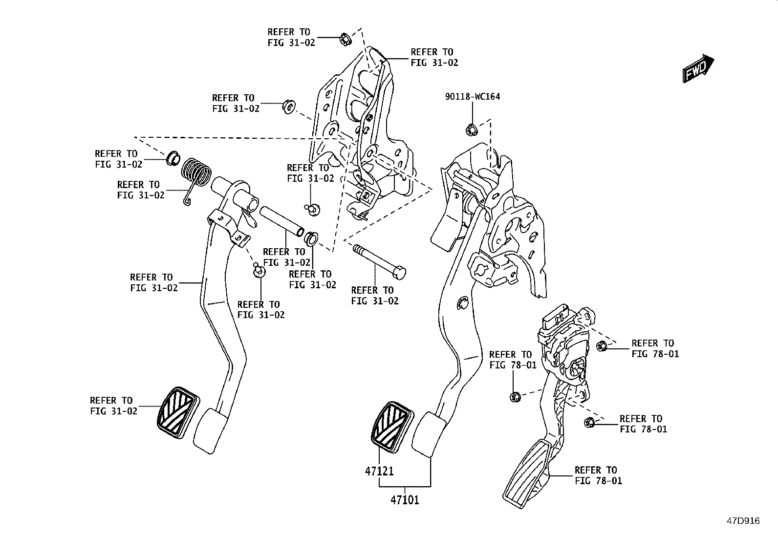 47110-WC015 PEDAL SUB-ASSY, BRAKE product image