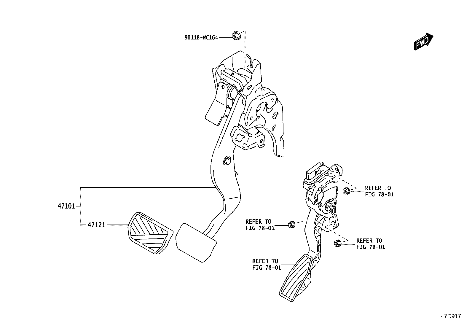 47110-WC015 PEDAL SUB-ASSY, BRAKE product image