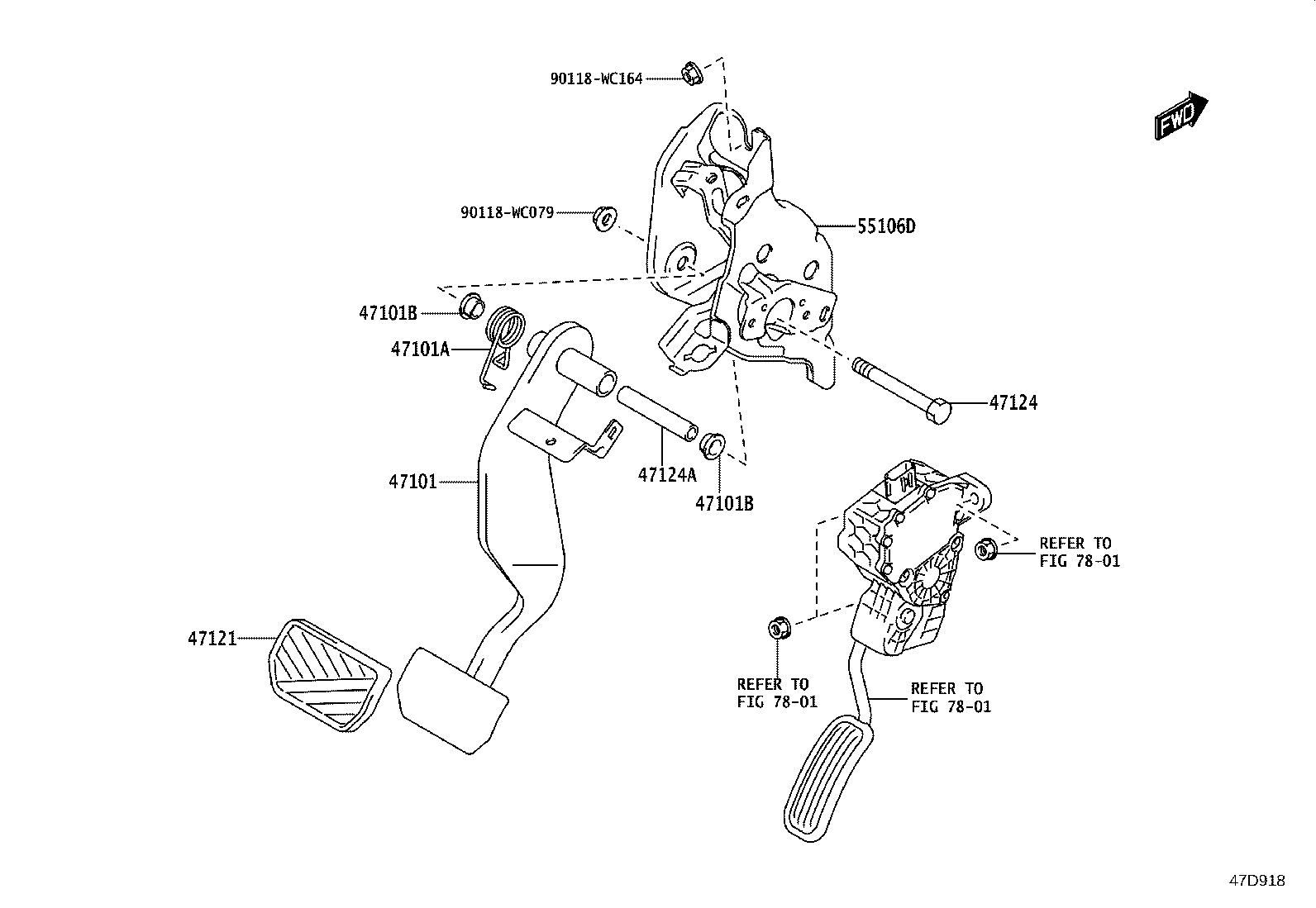 47110-WC015 PEDAL SUB-ASSY, BRAKE product image