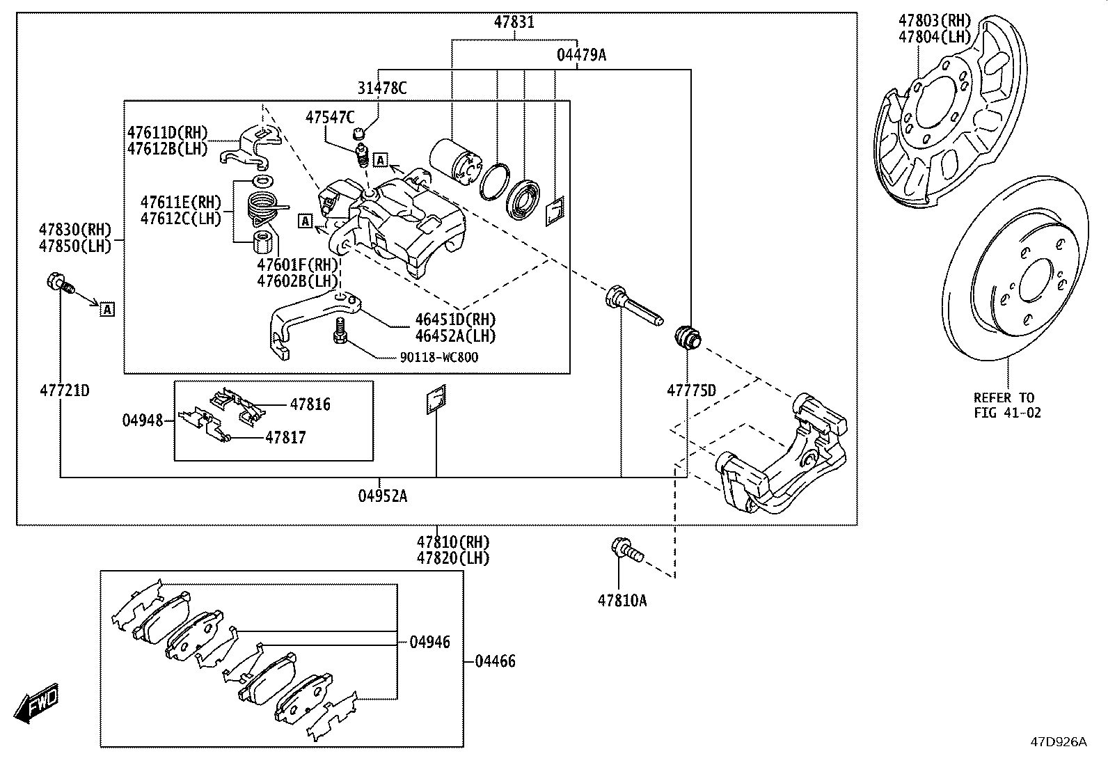 46523-WC002 BRACKET, PARKING BRAKE CABLE SUPPORT, RH product image