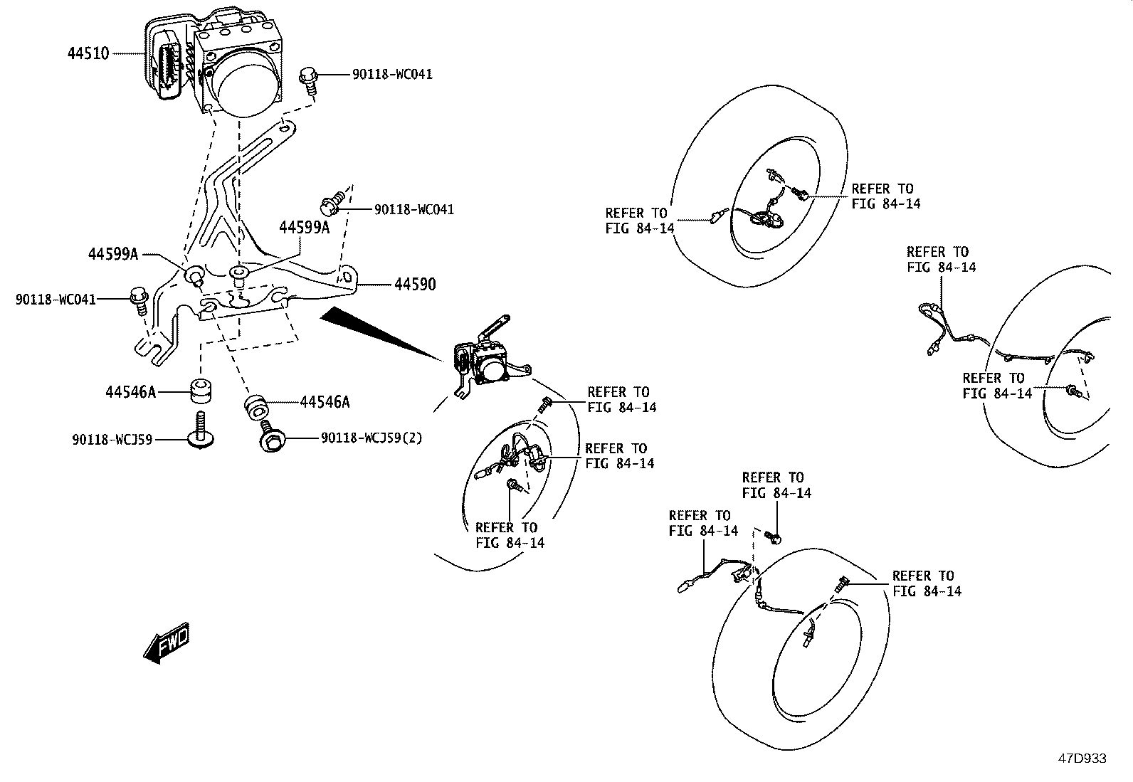 44590-WC008 BRACKET ASSY, BRAKE ACTUATOR product image