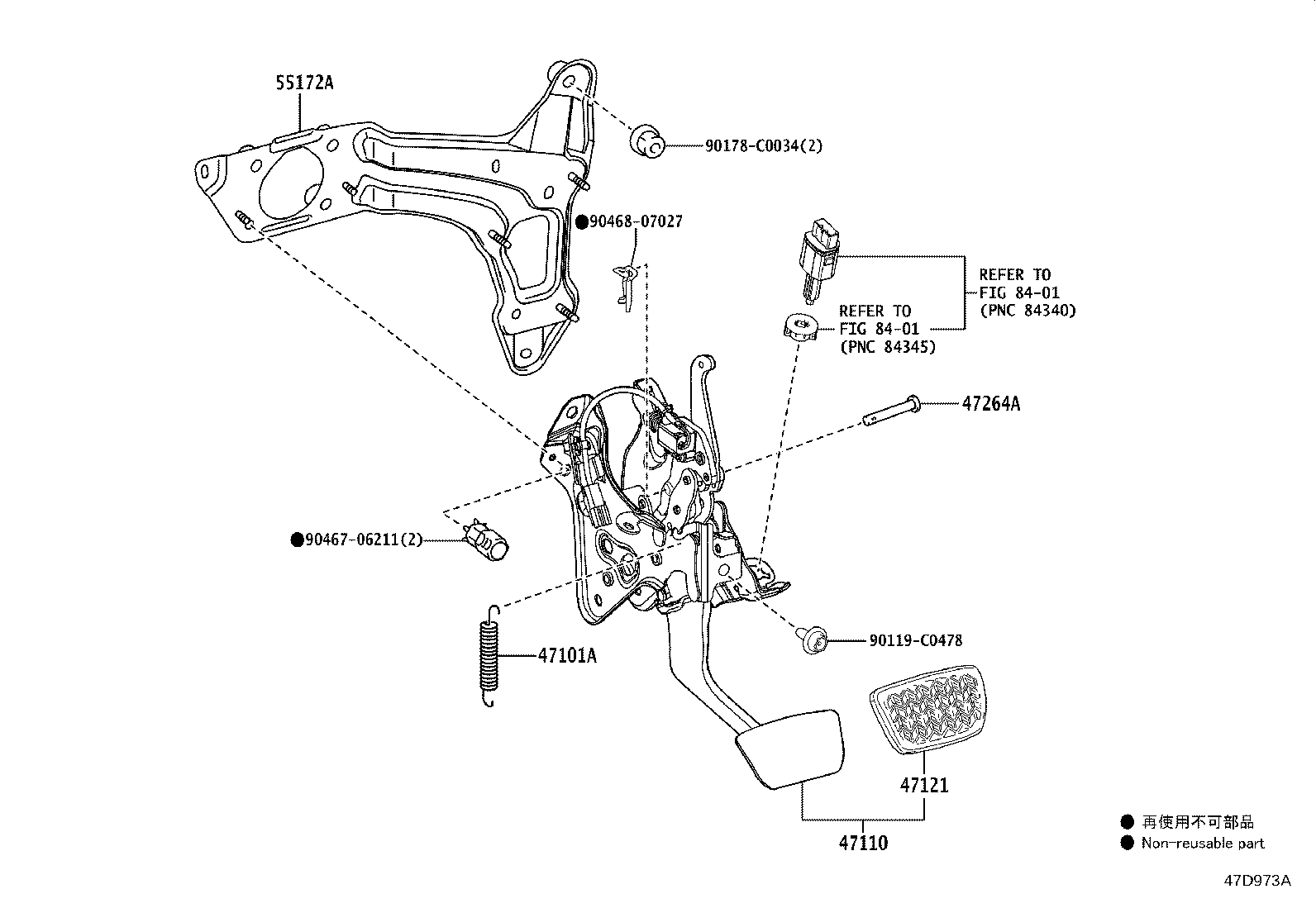 47110-0R180 SUPPORT ASSY, BRAKE PEDAL product image