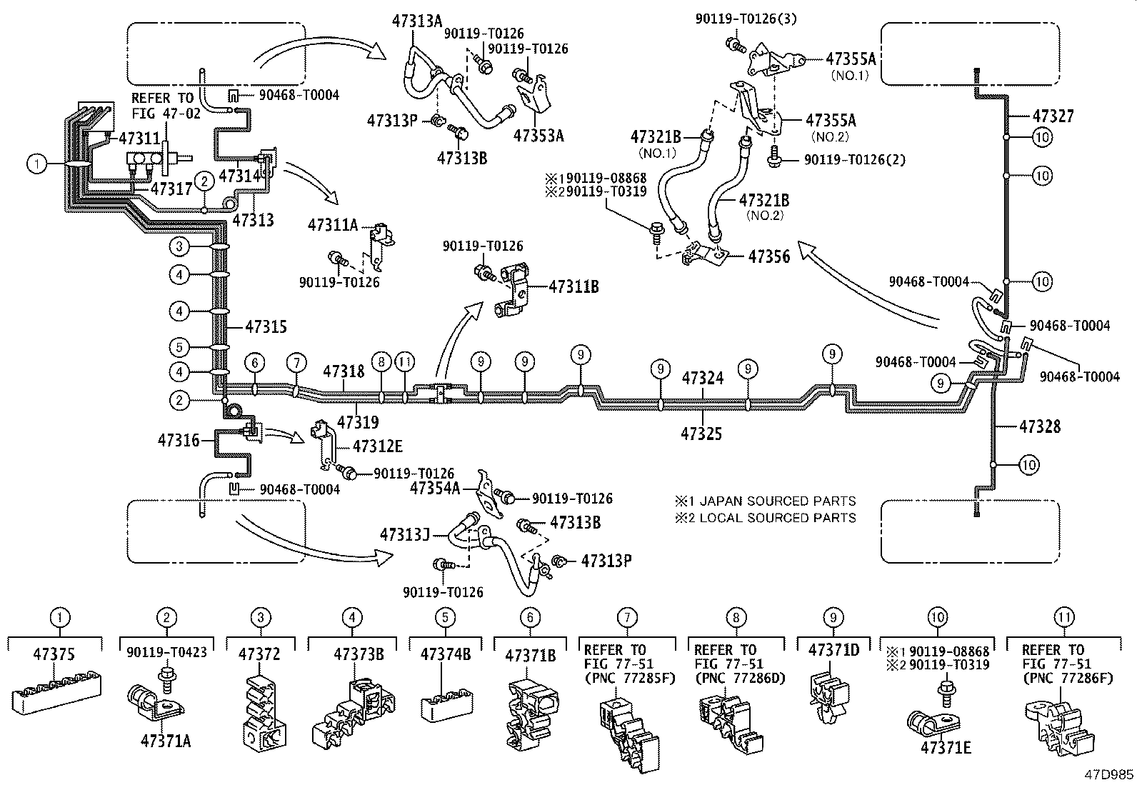 47328-KK031 TUBE, REAR BRAKE, NO.8 product image