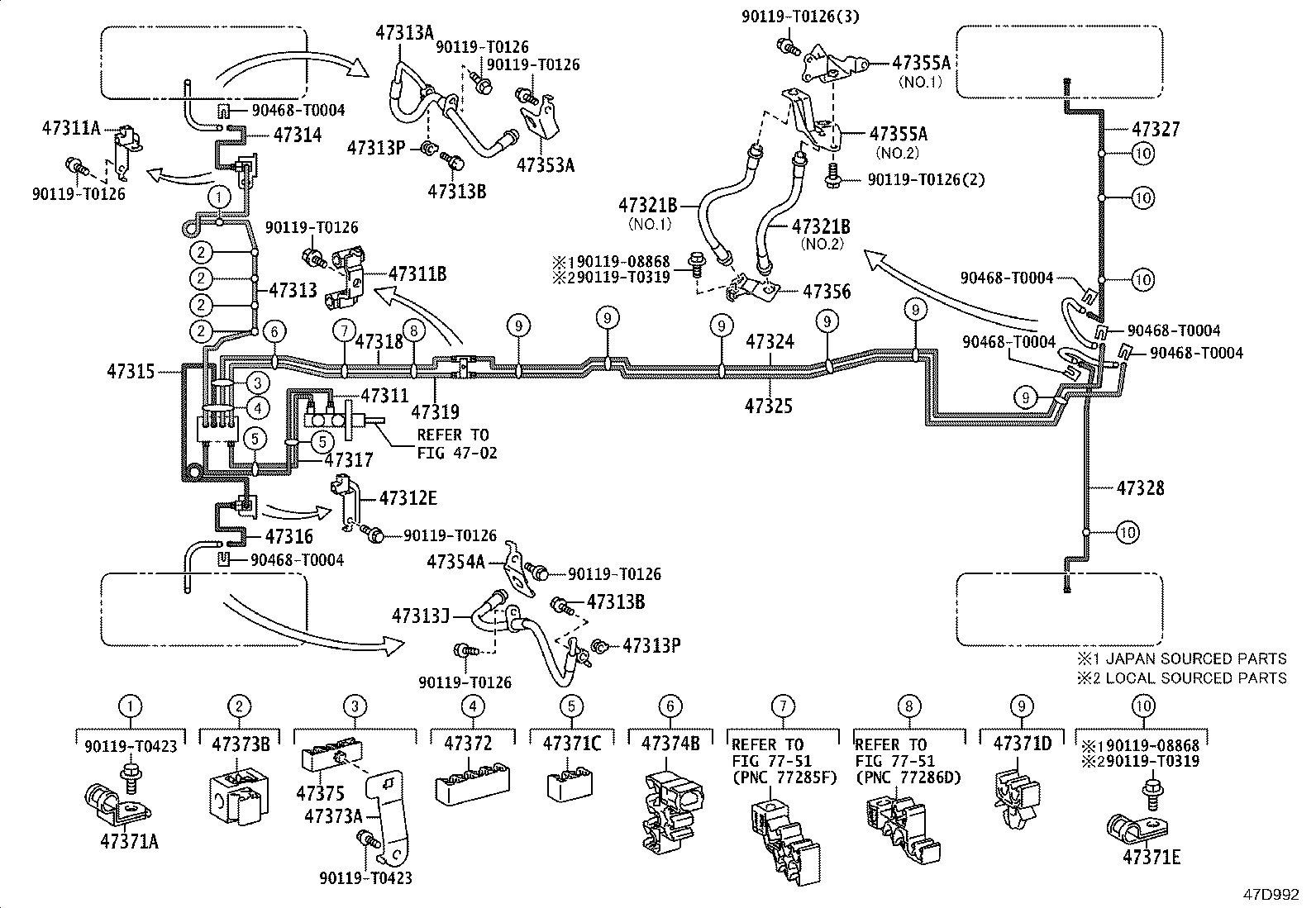 47328-KK031 TUBE, REAR BRAKE, NO.8 product image