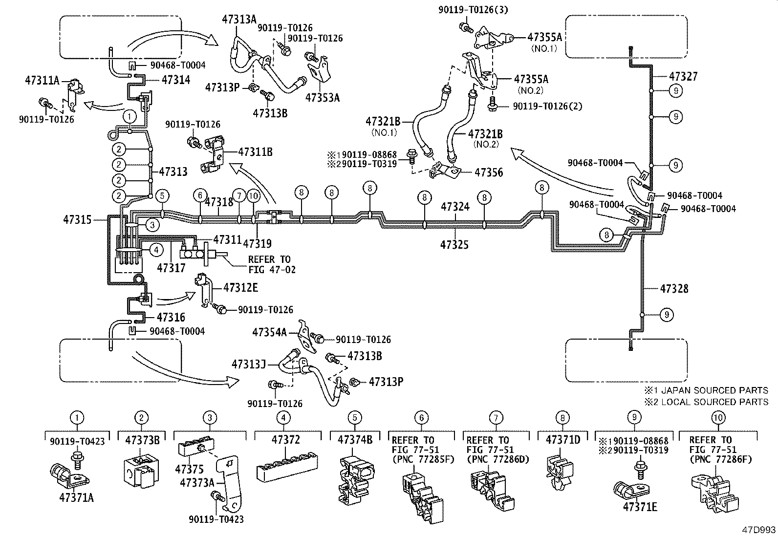 47328-KK031 TUBE, REAR BRAKE, NO.8 product image