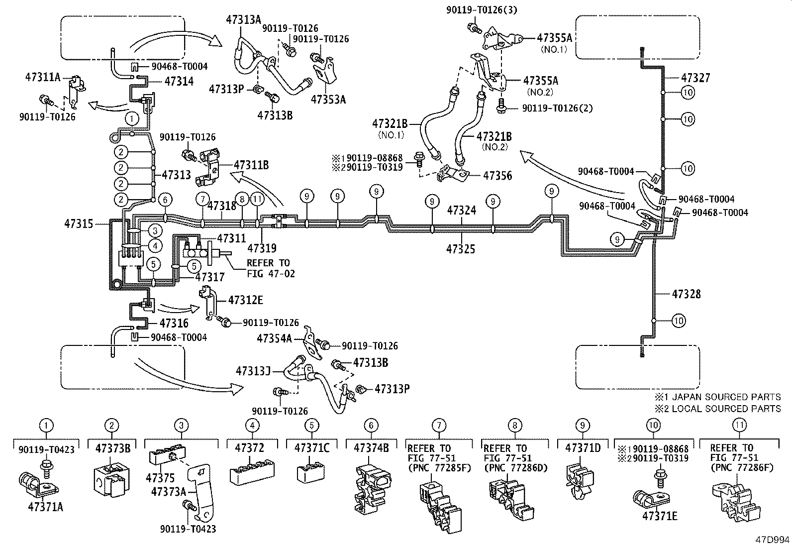 47328-KK031 TUBE, REAR BRAKE, NO.8 product image