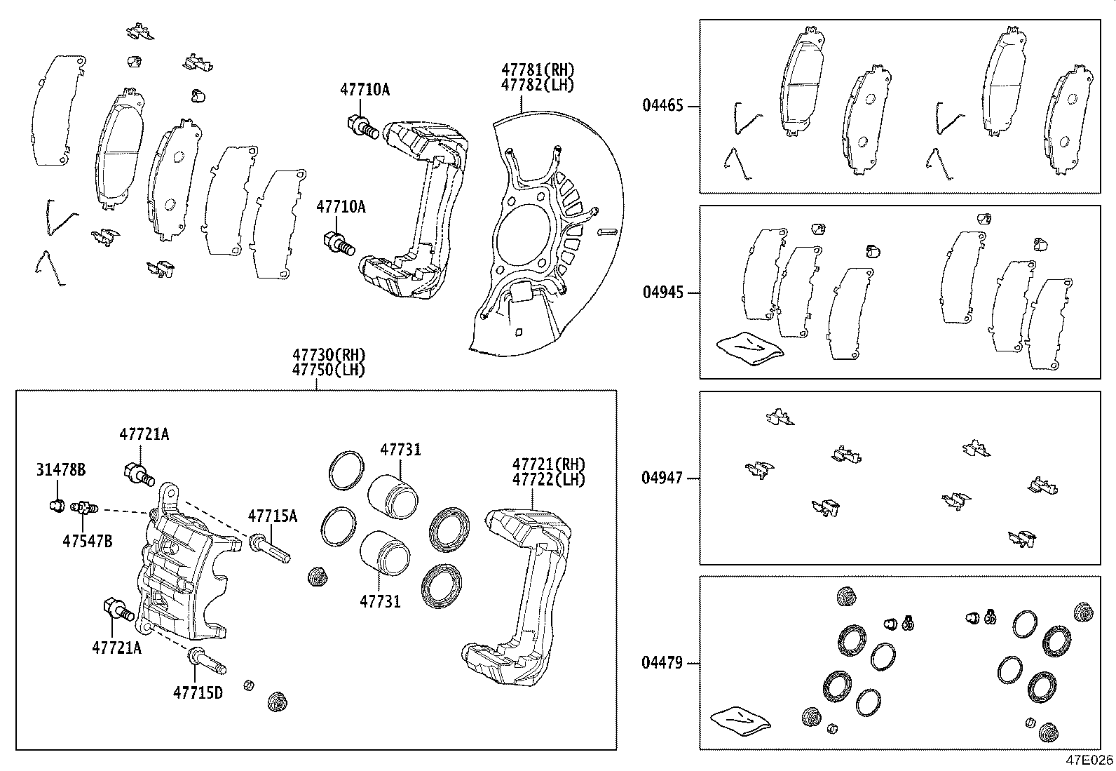 47730-08060 CYLINDER ASSY, FRONT DISC BRAKE, RH product image