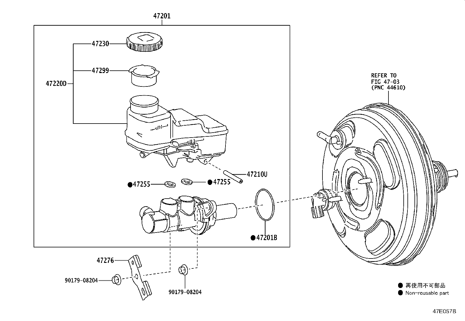 Toyota 47201-12C80 CYLINDER SUB-ASSY, BRAKE MASTER