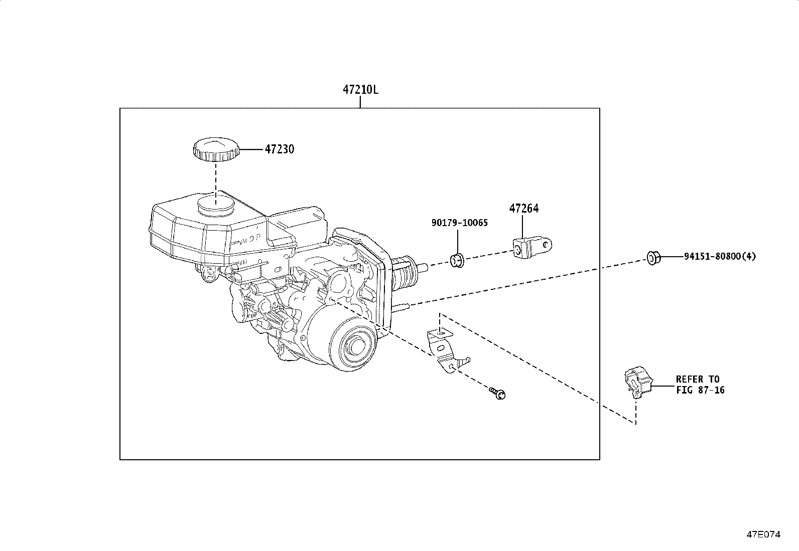 47050-46090 BRAKE BOOSTER ASSY, W/MASTER CYLINDER product image