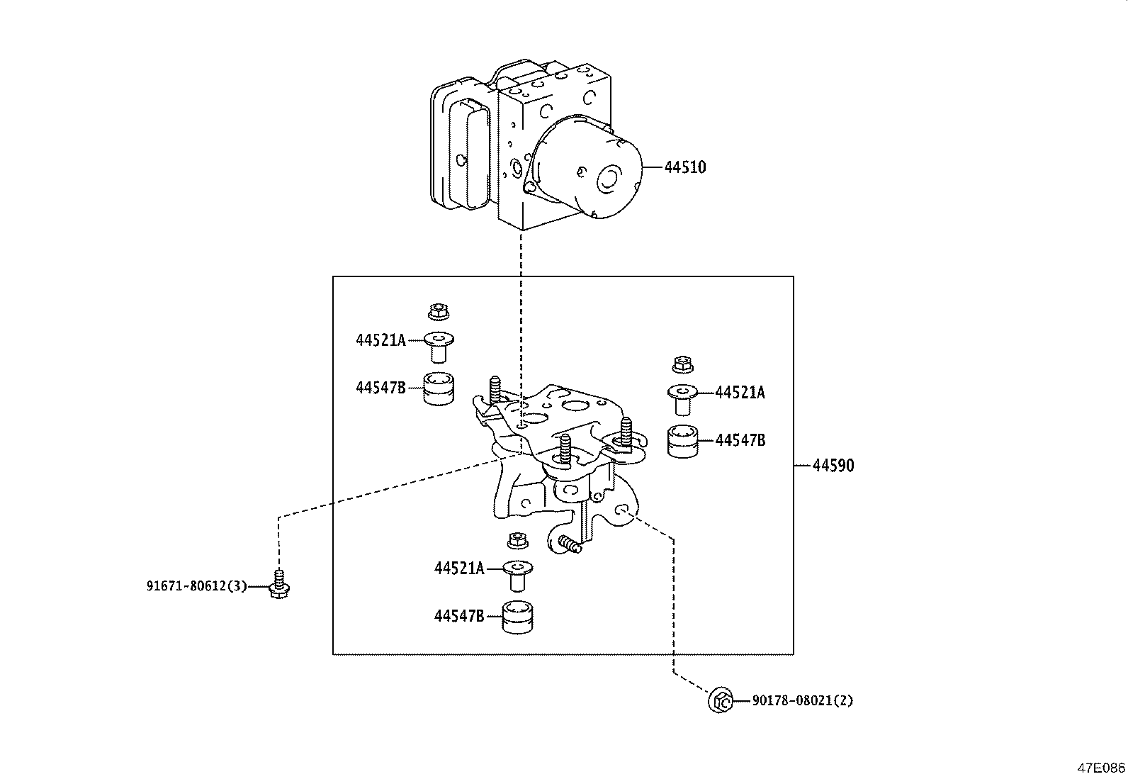 44590-12270 BRACKET ASSY, BRAKE ACTUATOR product image