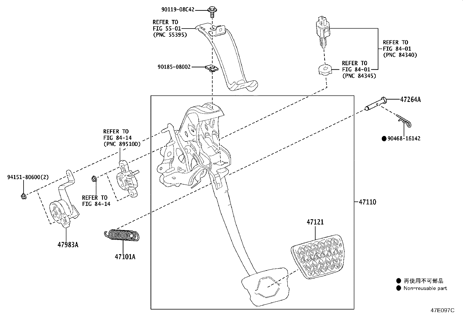 Toyota 47110-46071 SUPPORT ASSY, BRAKE PEDAL
