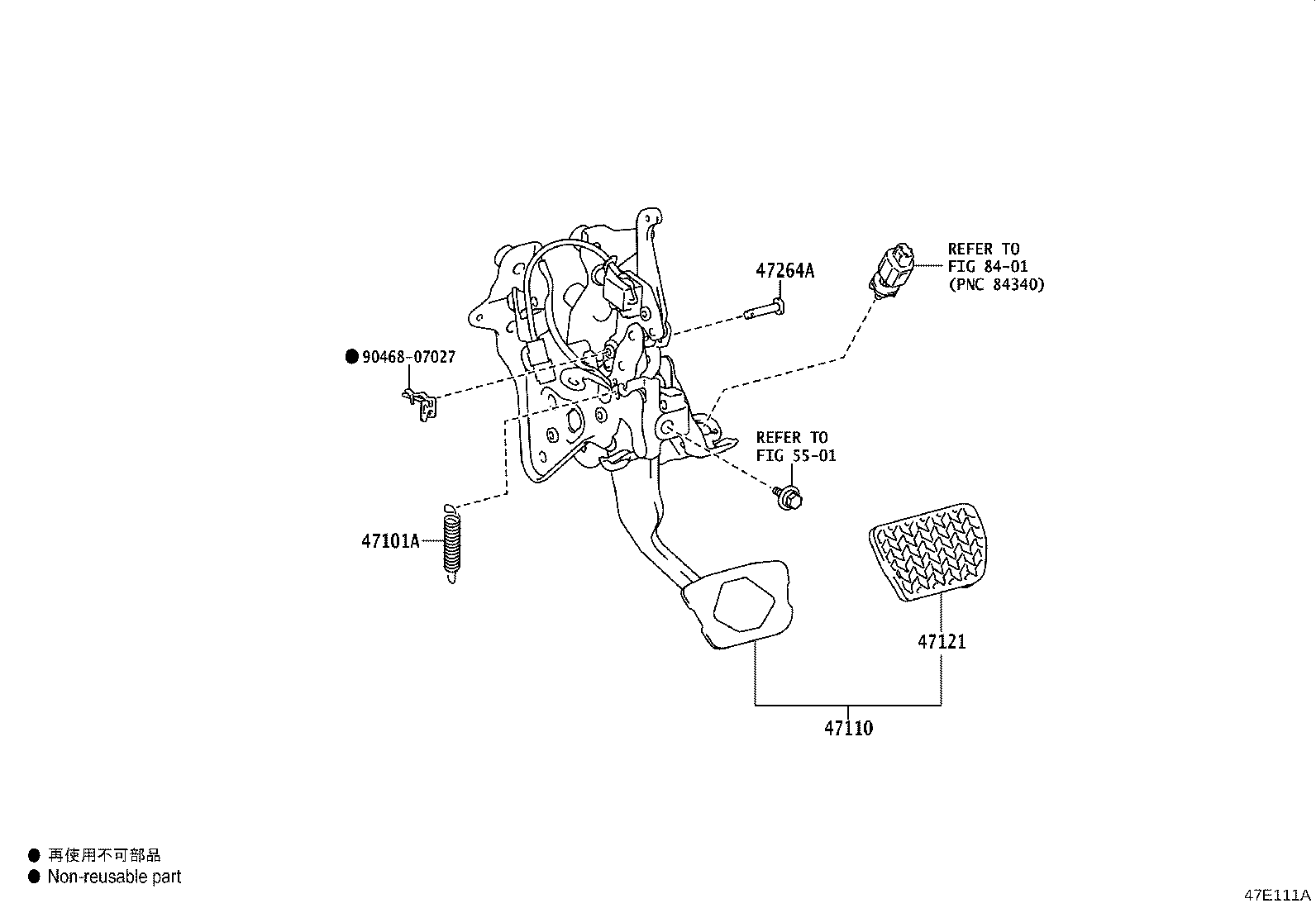 Toyota 47110-0E210 SUPPORT ASSY, BRAKE PEDAL