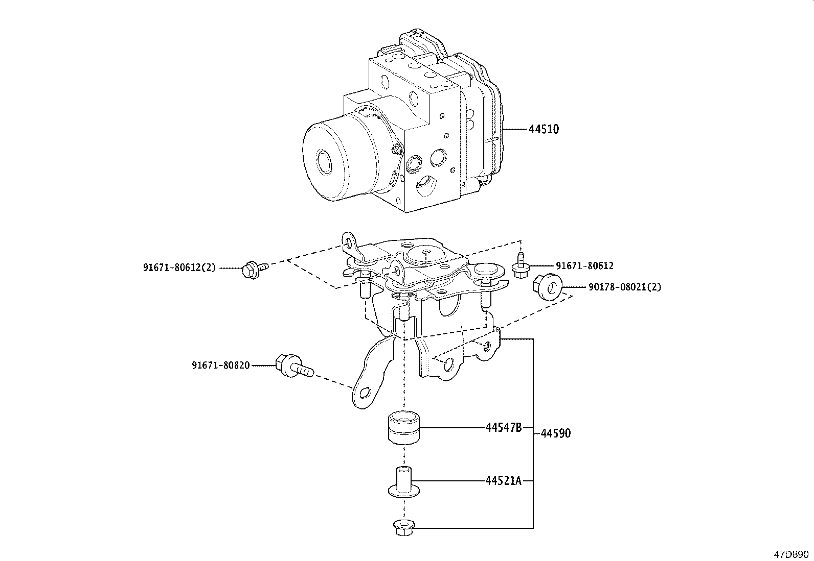 47351-12290 BRACKET, FLEXIBLE HOSE, NO.5 product image