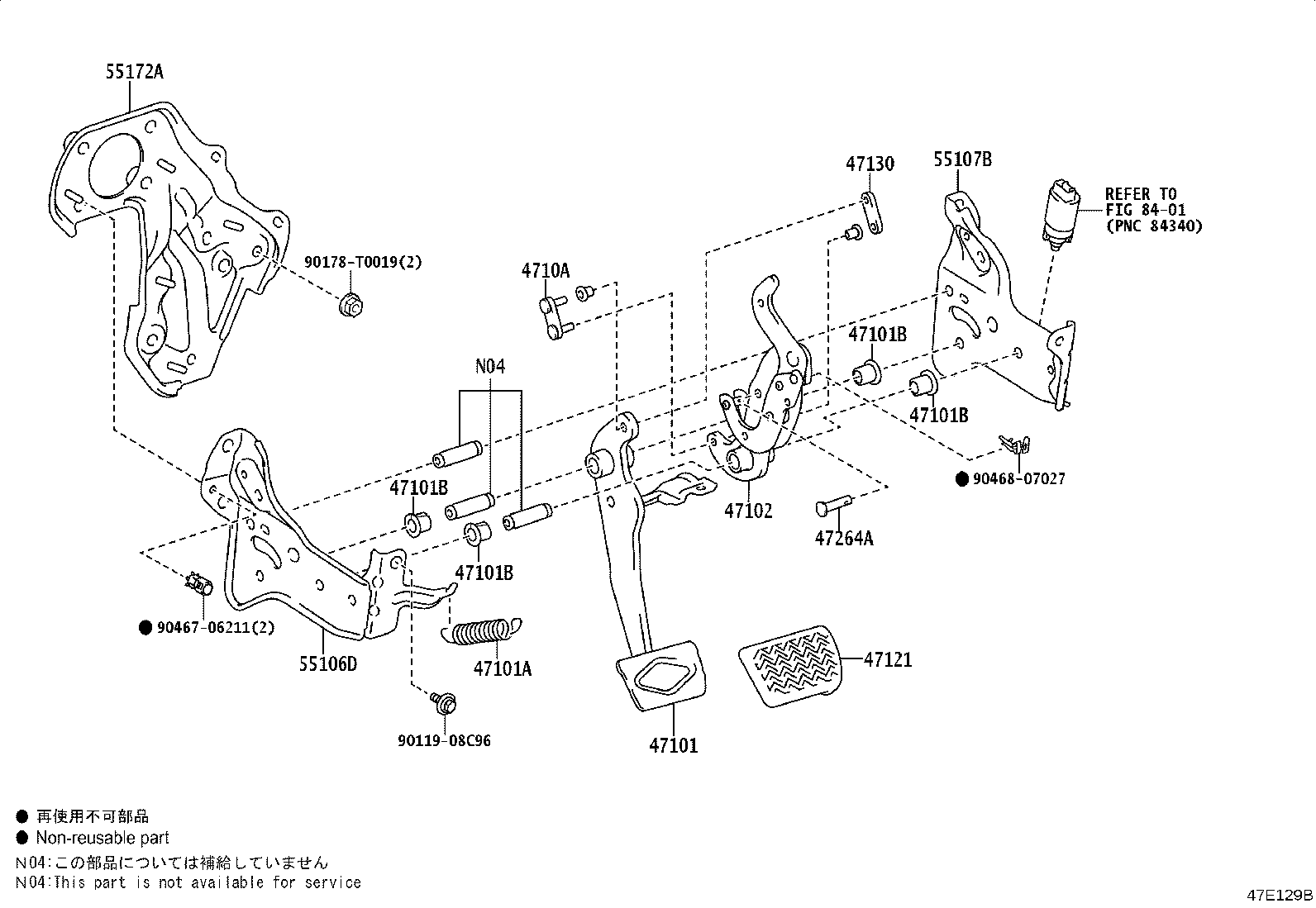 47102-VT060 LEVER SUB-ASSY, BRAKE PEDAL product image
