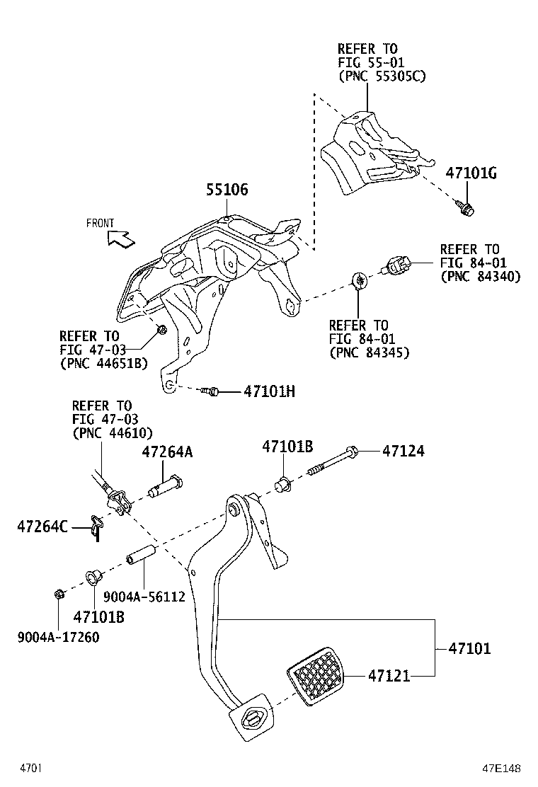 47110-BZ680 PEDAL SUB-ASSY, BRAKE product image