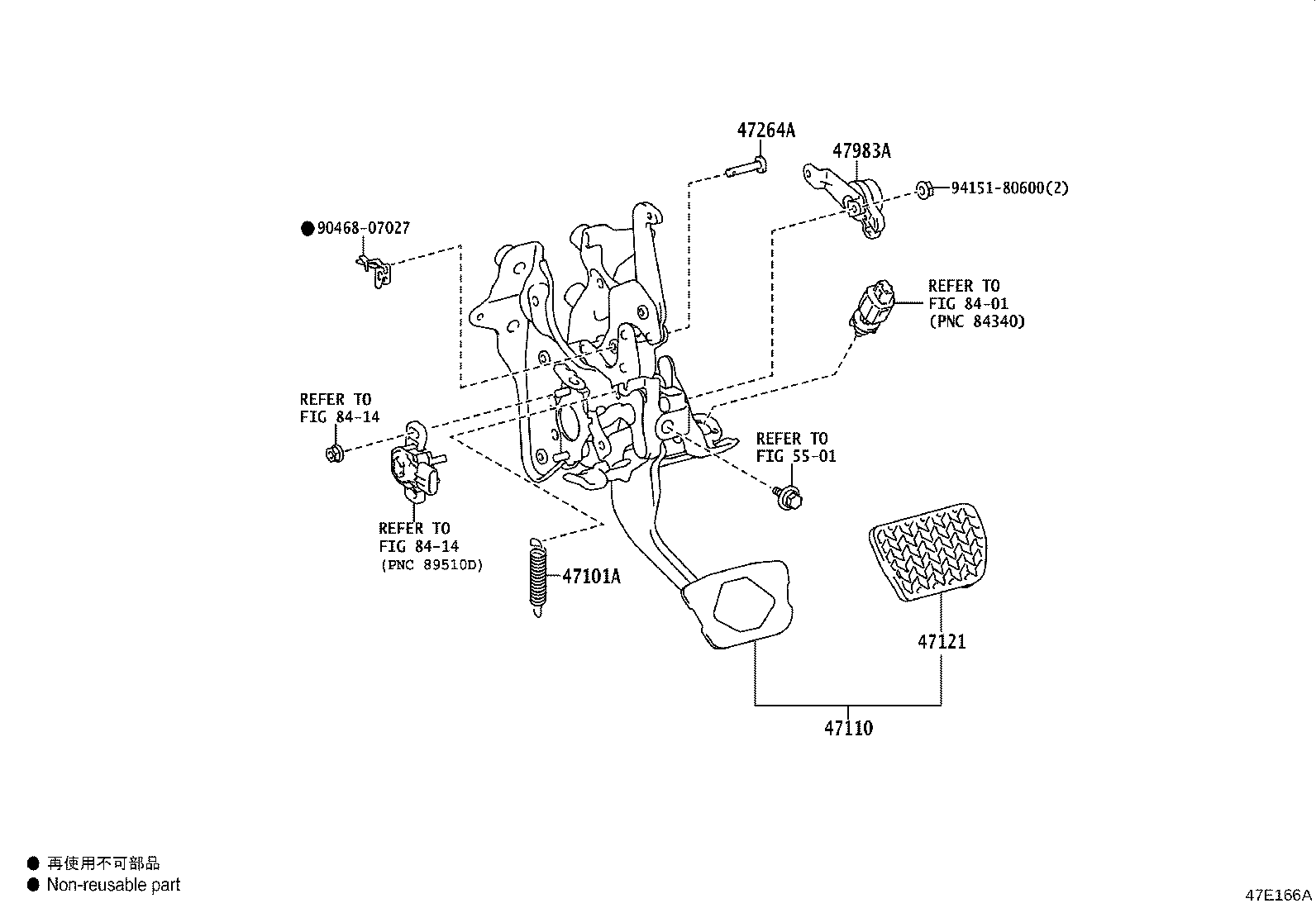 Toyota 47110-48420 SUPPORT ASSY, BRAKE PEDAL
