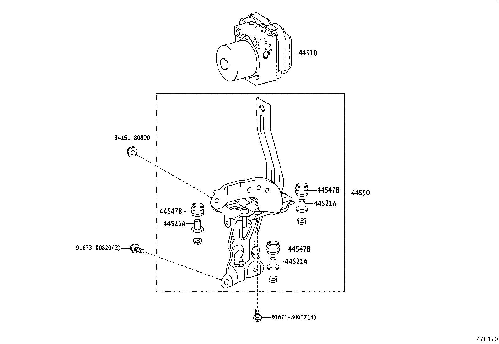 44590-48300 BRACKET ASSY, BRAKE ACTUATOR product image