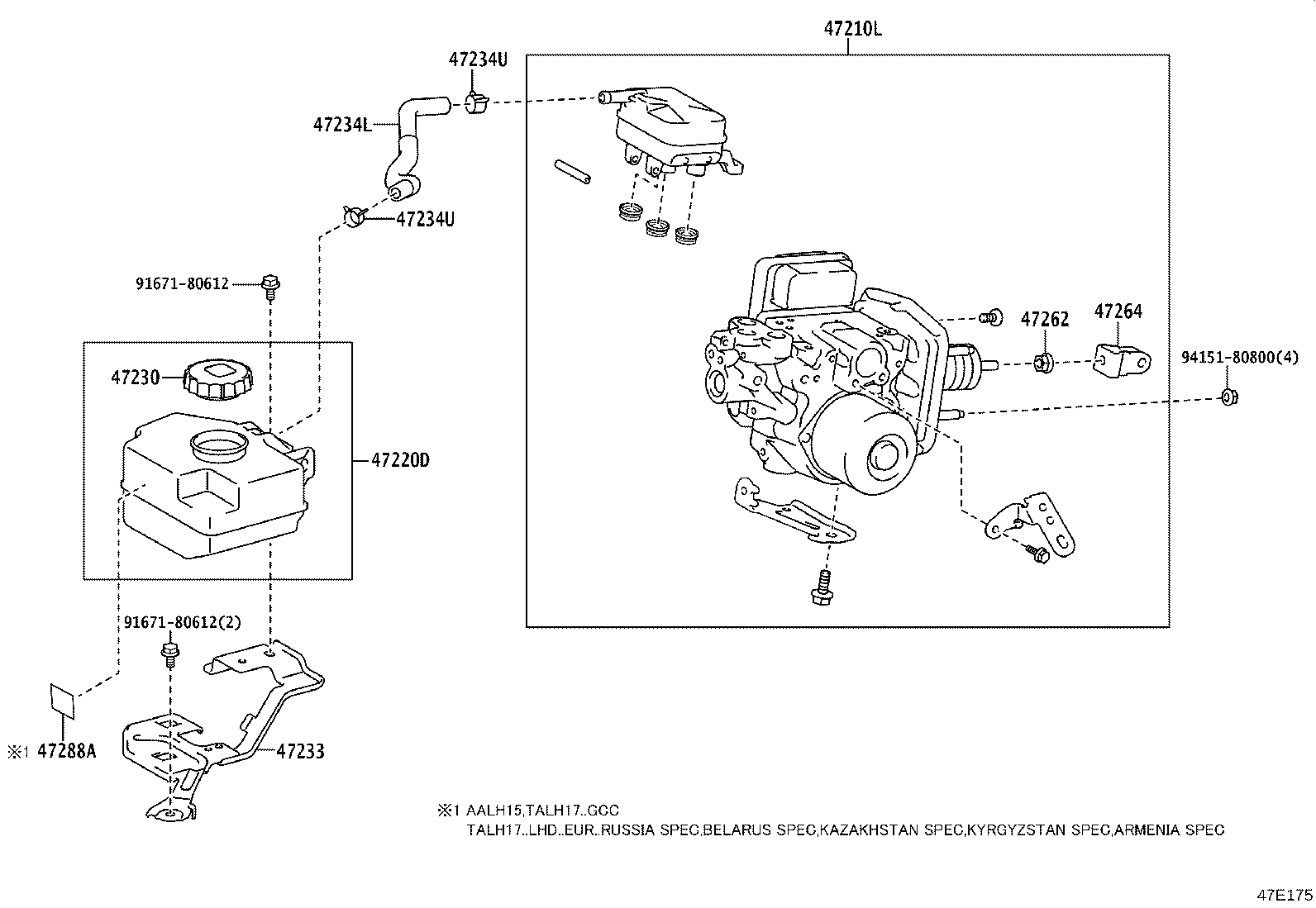 47220-48360 RESERVOIR ASSY, BRAKE MASTER CYLINDER product image