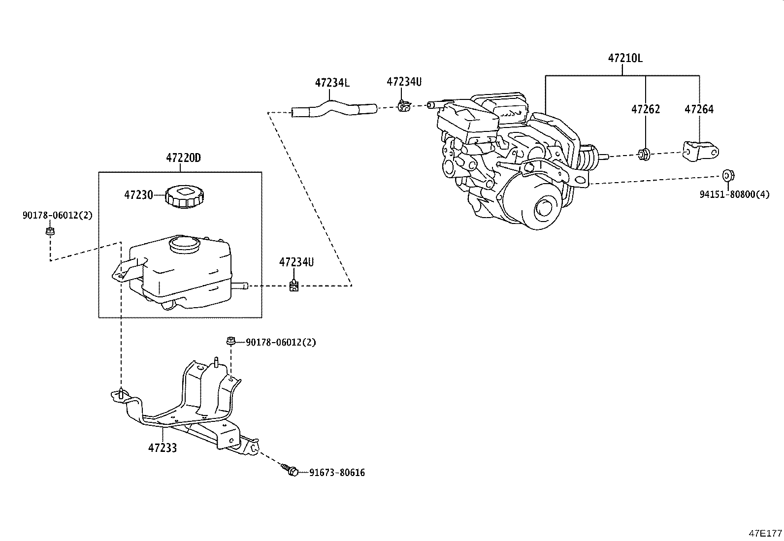 47220-48360 RESERVOIR ASSY, BRAKE MASTER CYLINDER product image