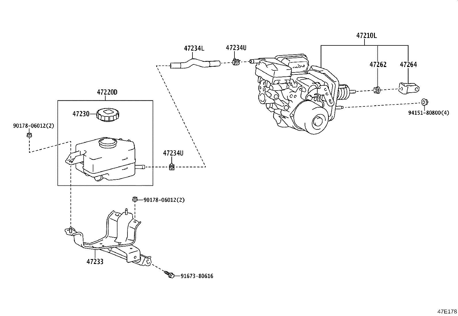 47220-48360 RESERVOIR ASSY, BRAKE MASTER CYLINDER product image