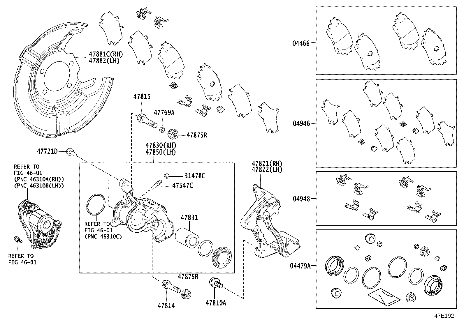 04466-12161 PAD KIT, DISC BRAKE, REAR product image