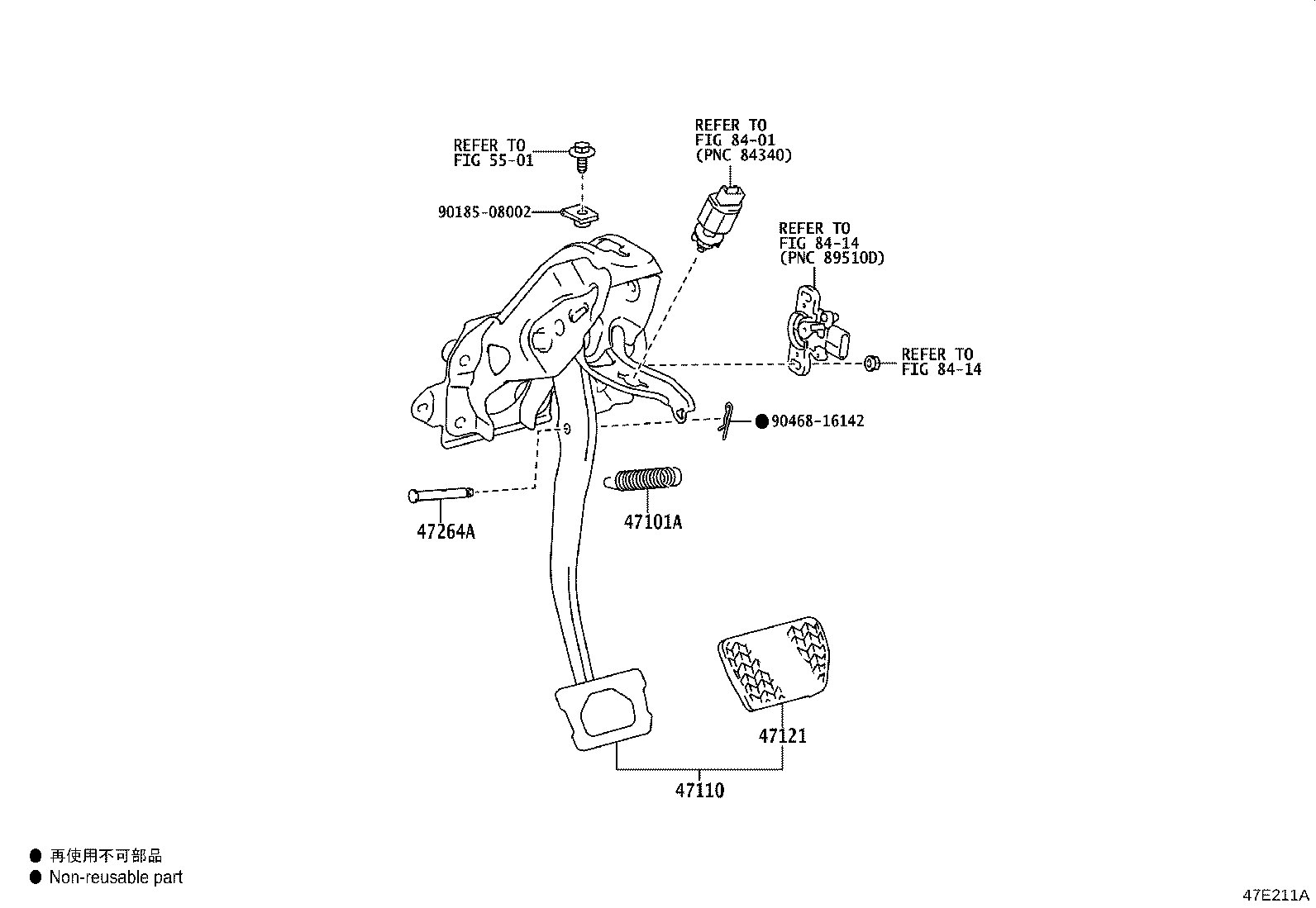 47110-47120 SUPPORT ASSY, BRAKE PEDAL product image