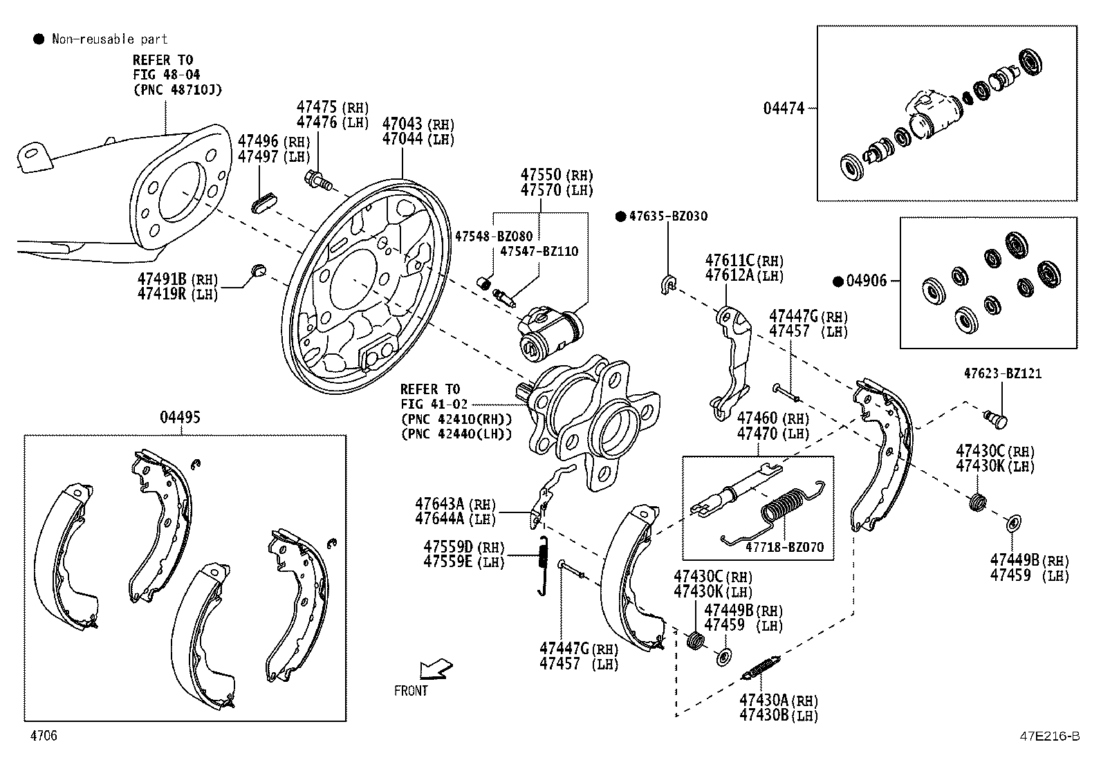04495-BZ200 SHOE KIT, REAR BRAKE product image
