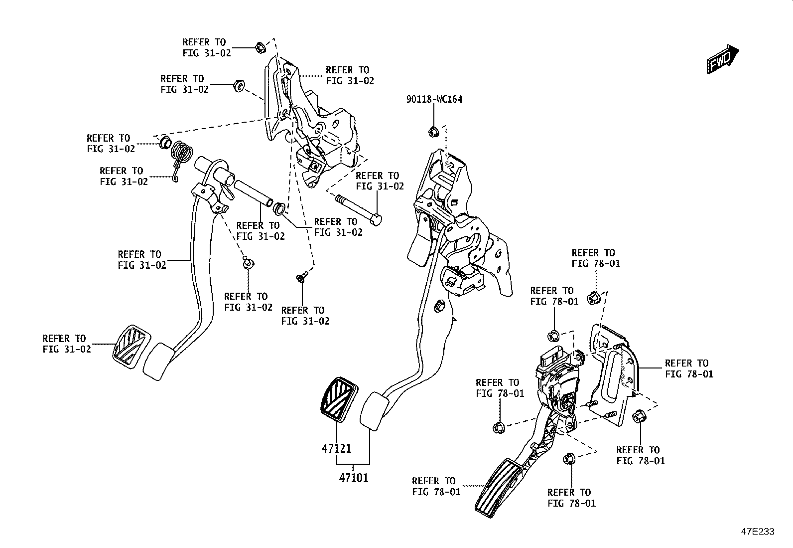 47110-WC010 PEDAL SUB-ASSY, BRAKE product image