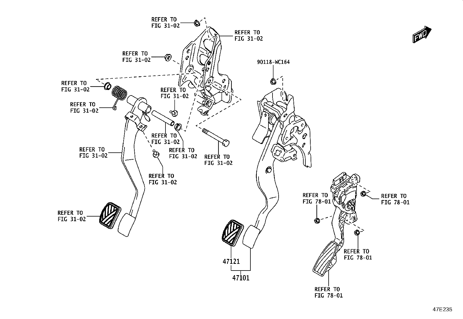 47110-WC010 PEDAL SUB-ASSY, BRAKE product image