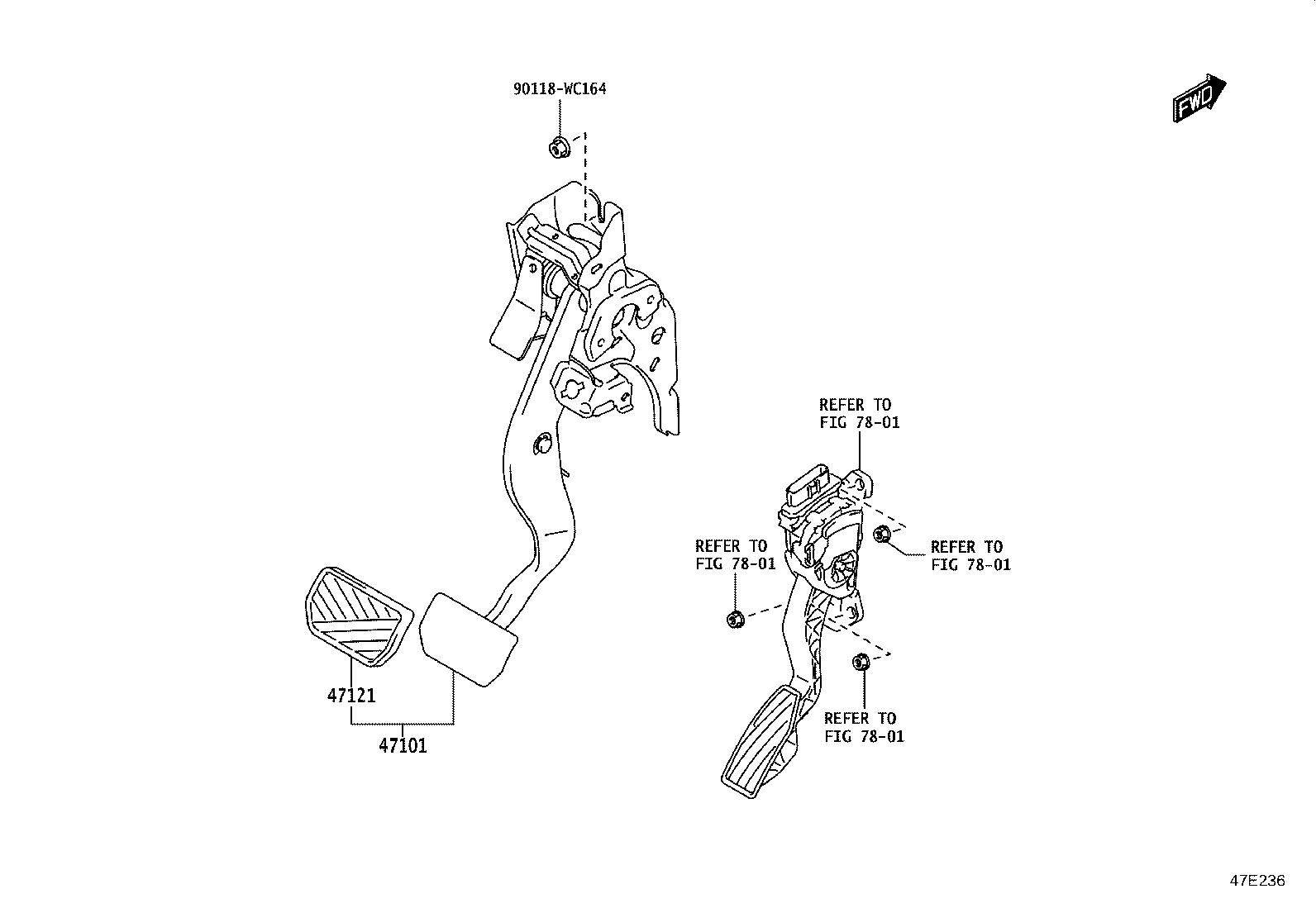 47110-WC010 PEDAL SUB-ASSY, BRAKE product image