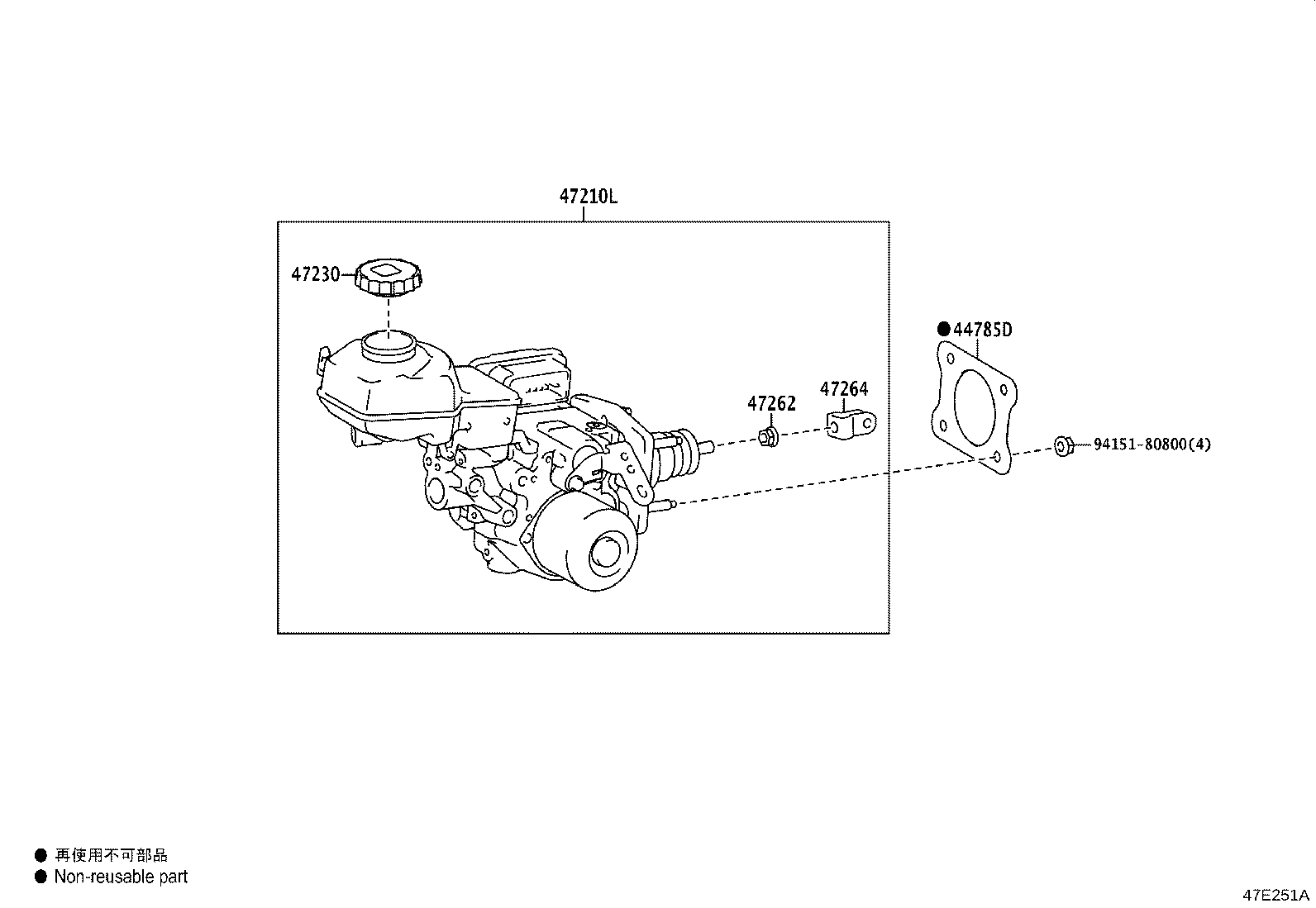 47050-47L91 BRAKE BOOSTER ASSY, W/MASTER CYLINDER product image