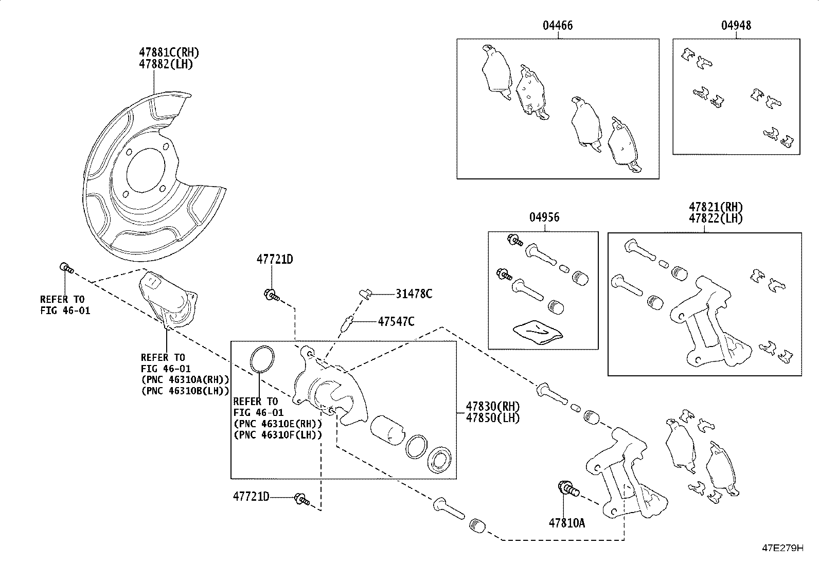 47821-03030 MOUNTING, REAR DISC BRAKE CYLINDER, RH product image