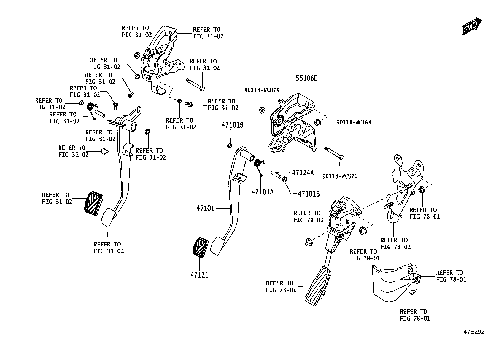 47101-WC019 PEDAL SUB-ASSY, BRAKE product image