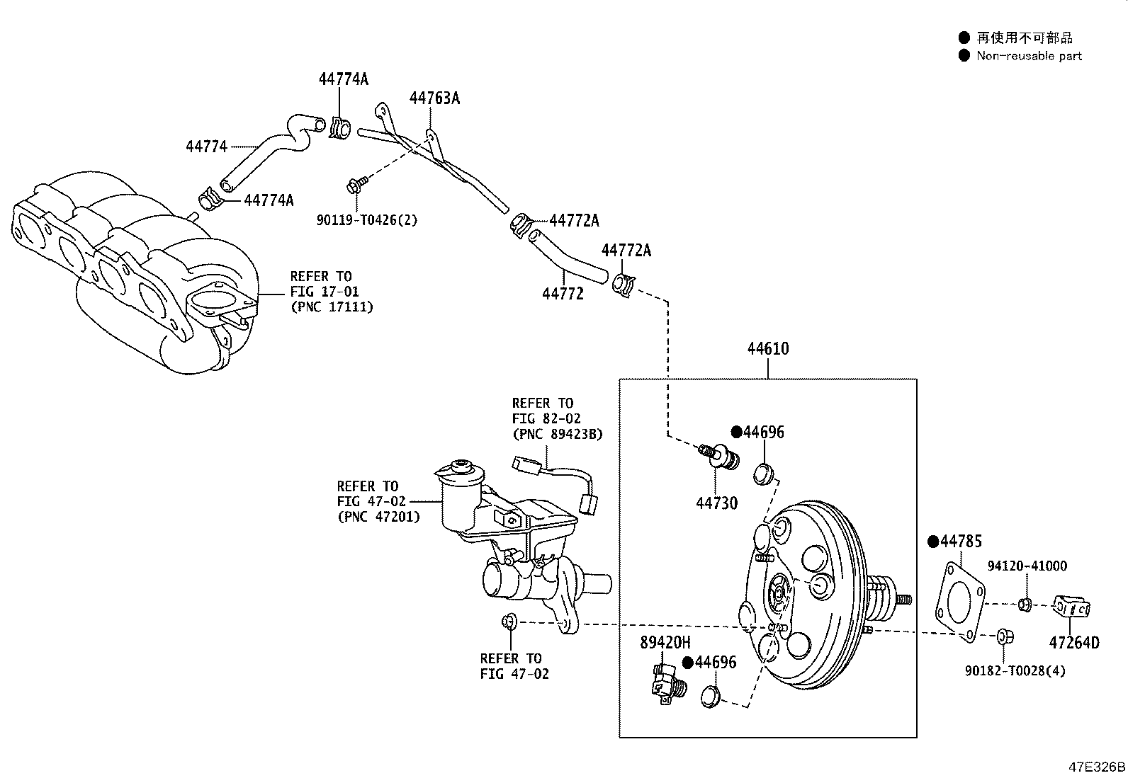 Toyota 44772-0D710 HOSE, CHECK VALVE TO CONNECTOR TUBE