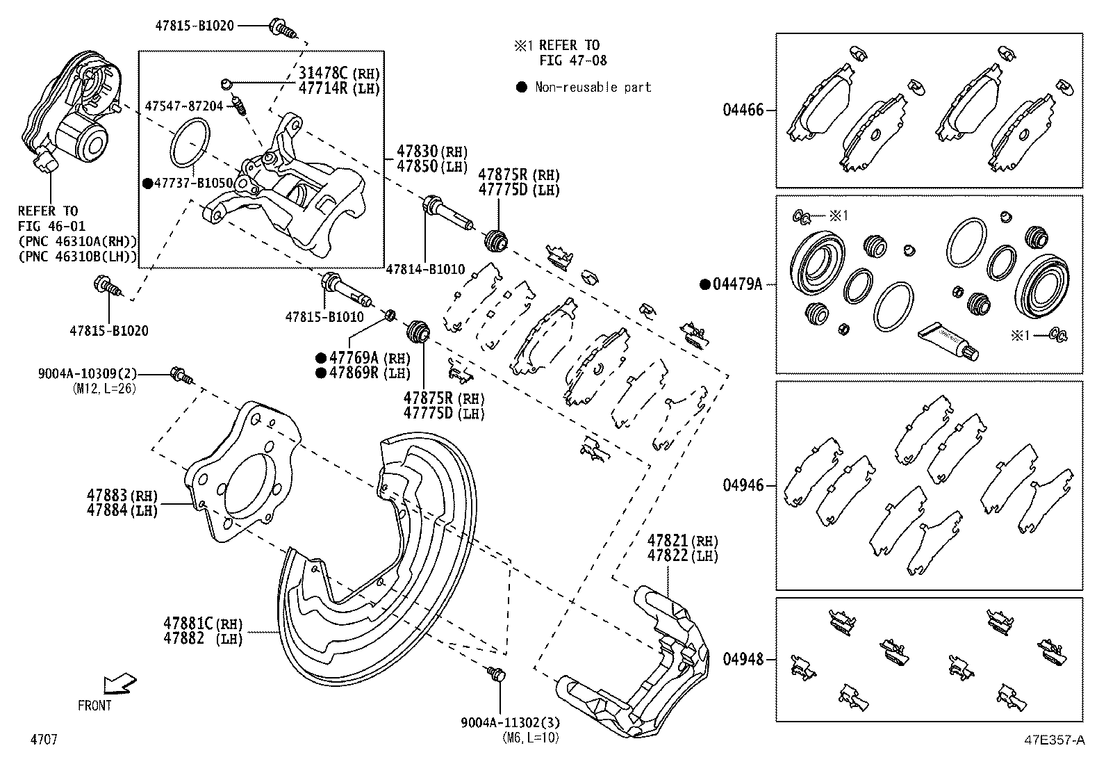 47883-BZ030 BRACKET, CALIPER SUPPORT, REAR RH product image
