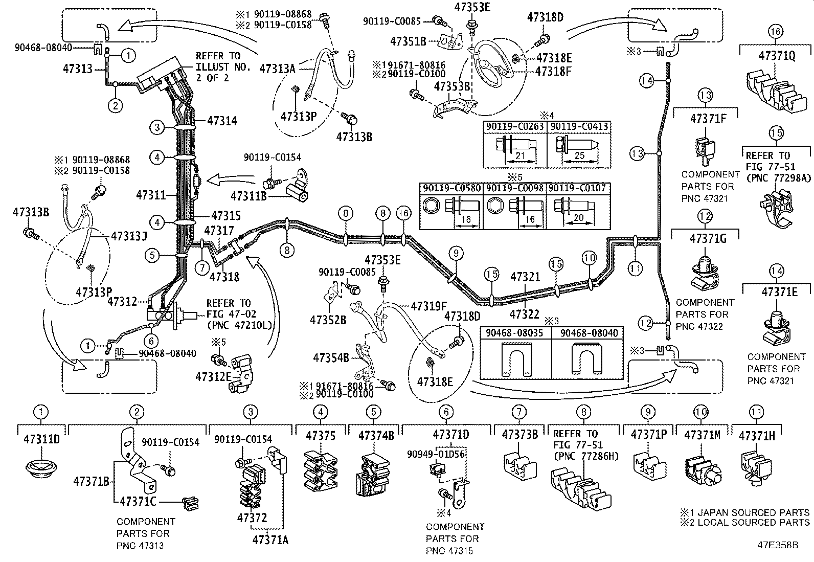 47315-0R040 TUBE, FRONT BRAKE, NO.5 product image