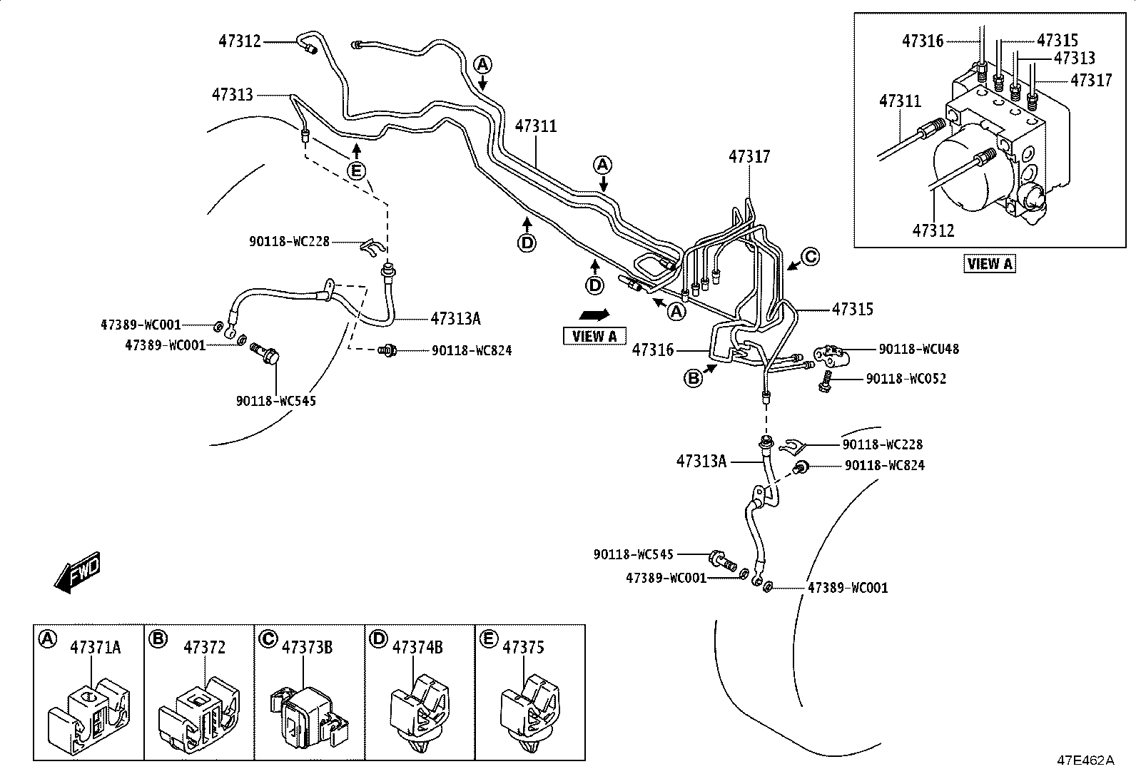 47312-WC018 TUBE, FRONT BRAKE, NO.2 product image