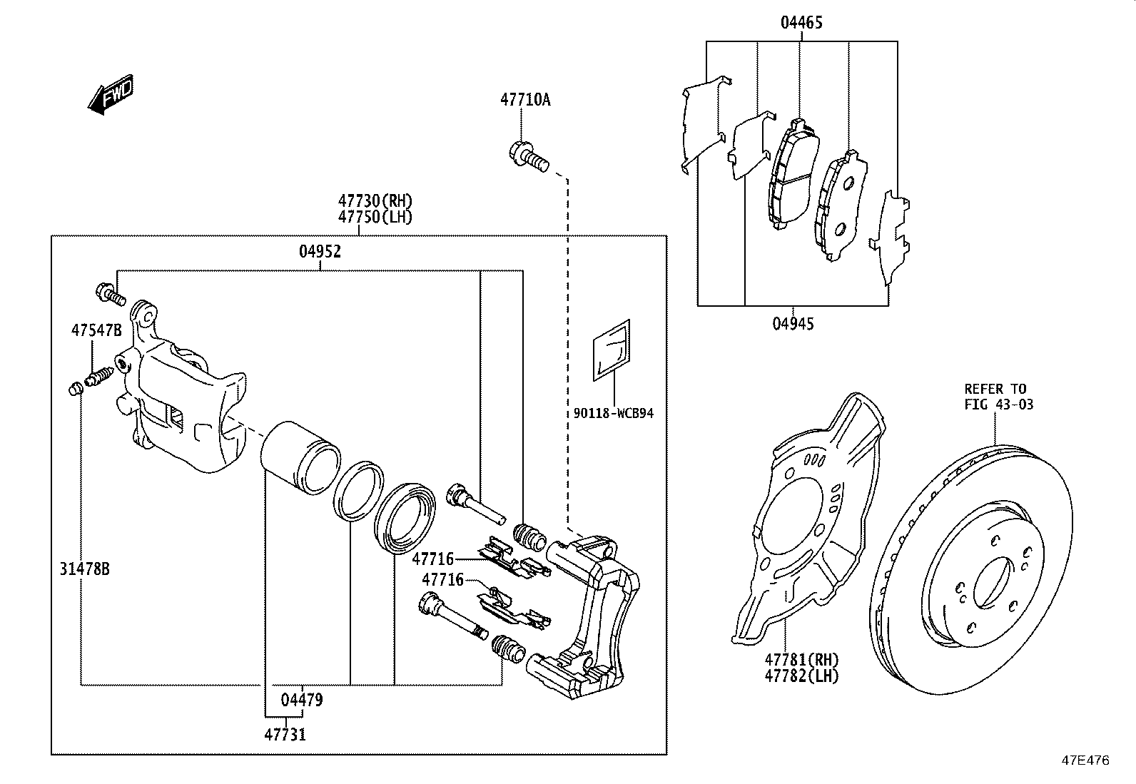 47717-WC005 PLATE, PAD SUPPORT, NO.1(FOR FRONT DISC BRAKE) product image
