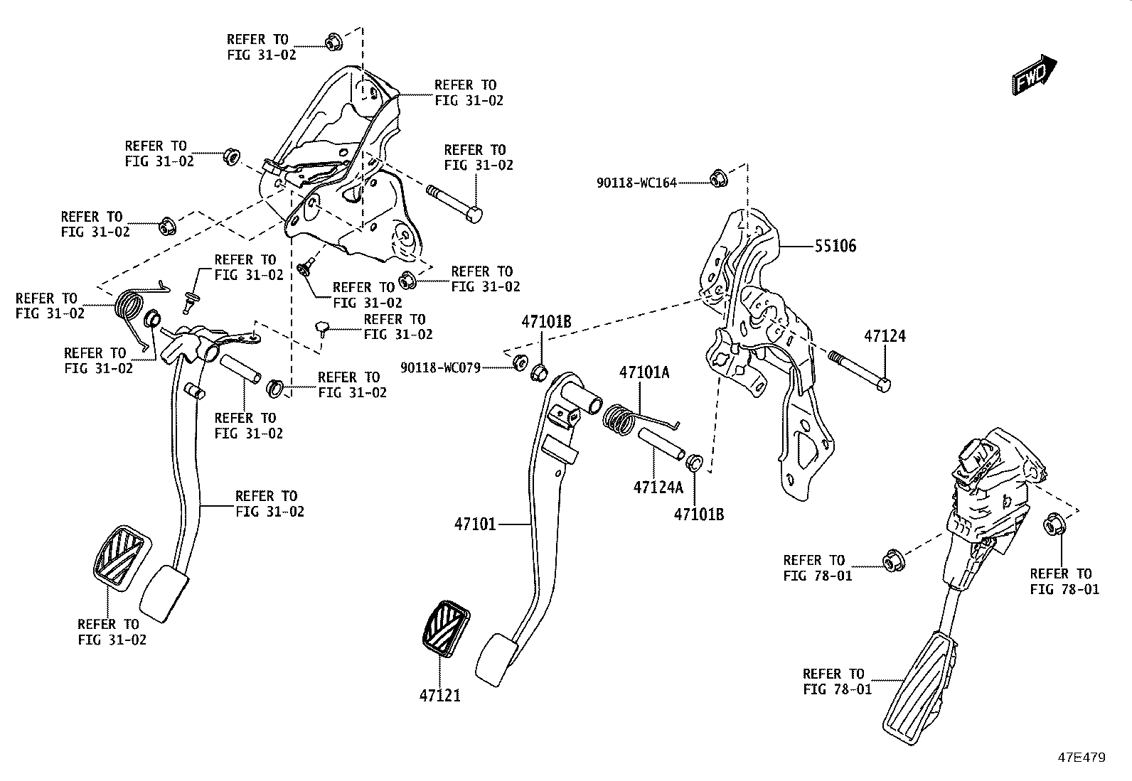 47101-WC023 PEDAL SUB-ASSY, BRAKE product image