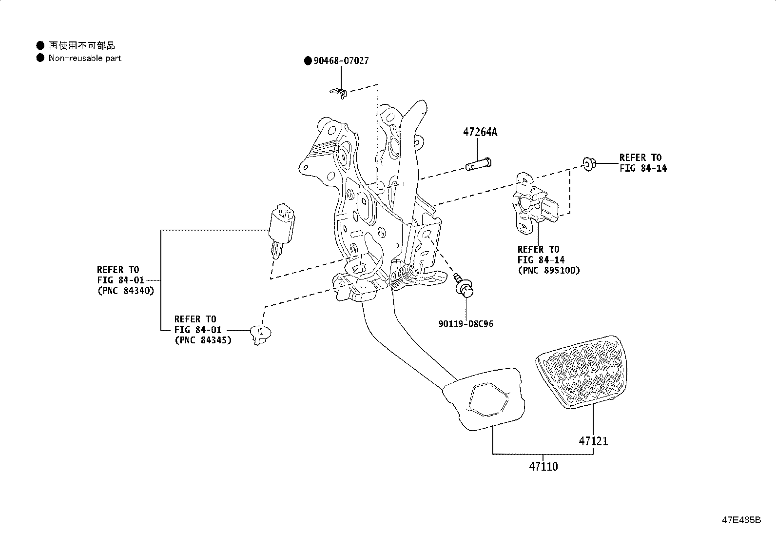 47110-V2020 SUPPORT ASSY, BRAKE PEDAL product image