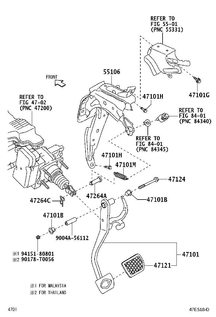 47110-BZ640 PEDAL SUB-ASSY, BRAKE product image