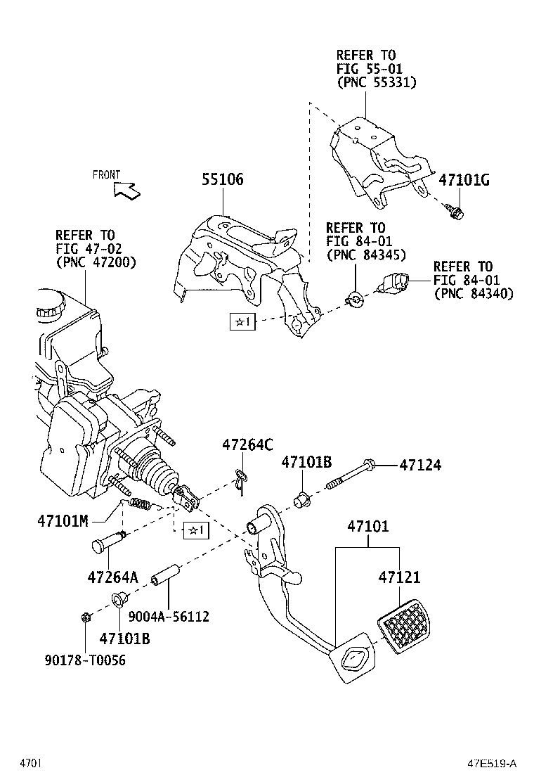 47110-BZ640 PEDAL SUB-ASSY, BRAKE product image