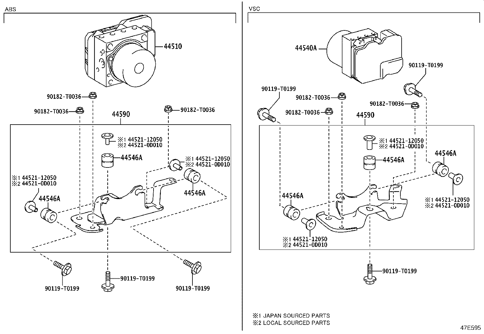 44050-71P90 ACTUATOR ASSY, VSC product image