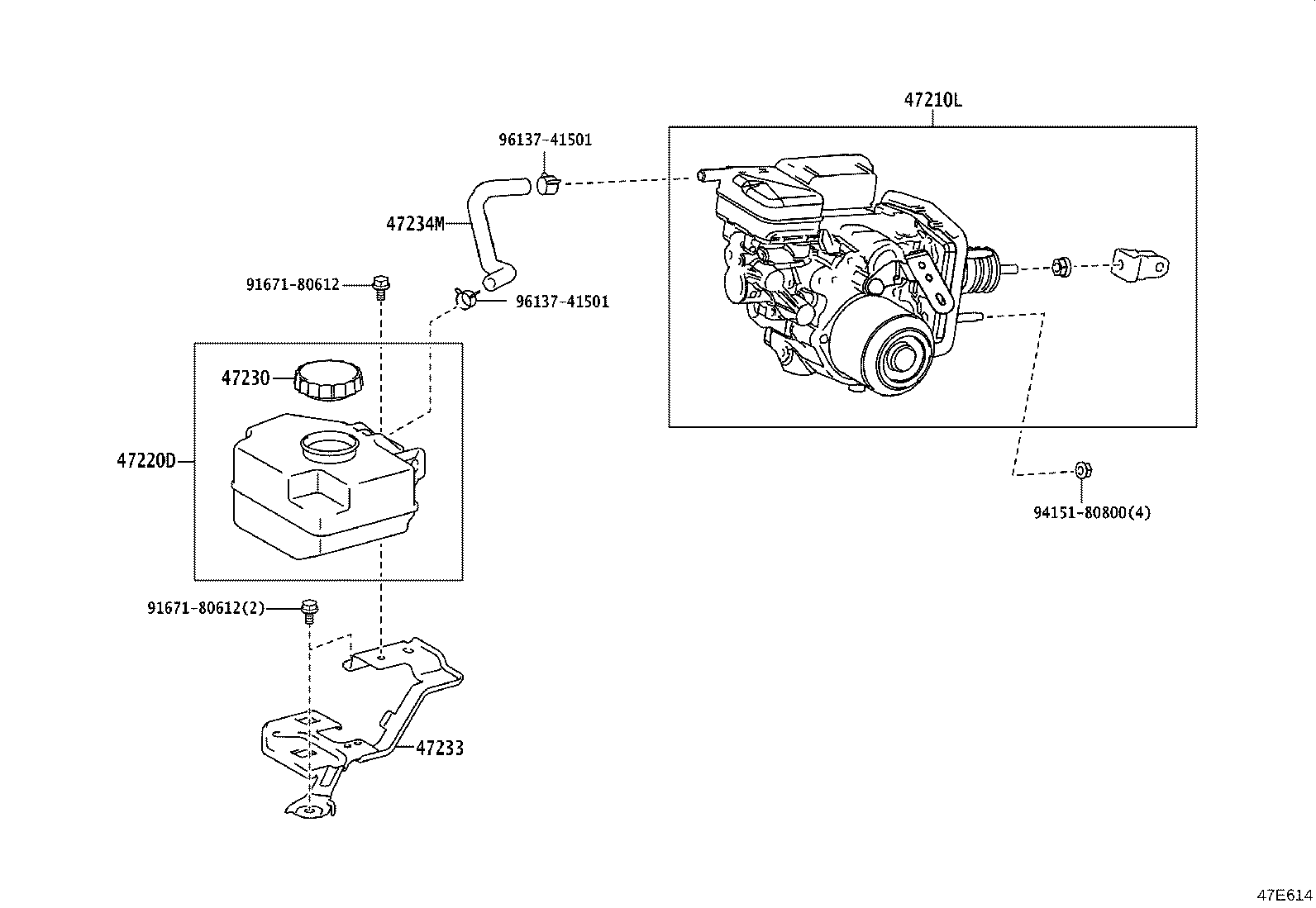 47050-40030 BRAKE BOOSTER ASSY, W/MASTER CYLINDER product image
