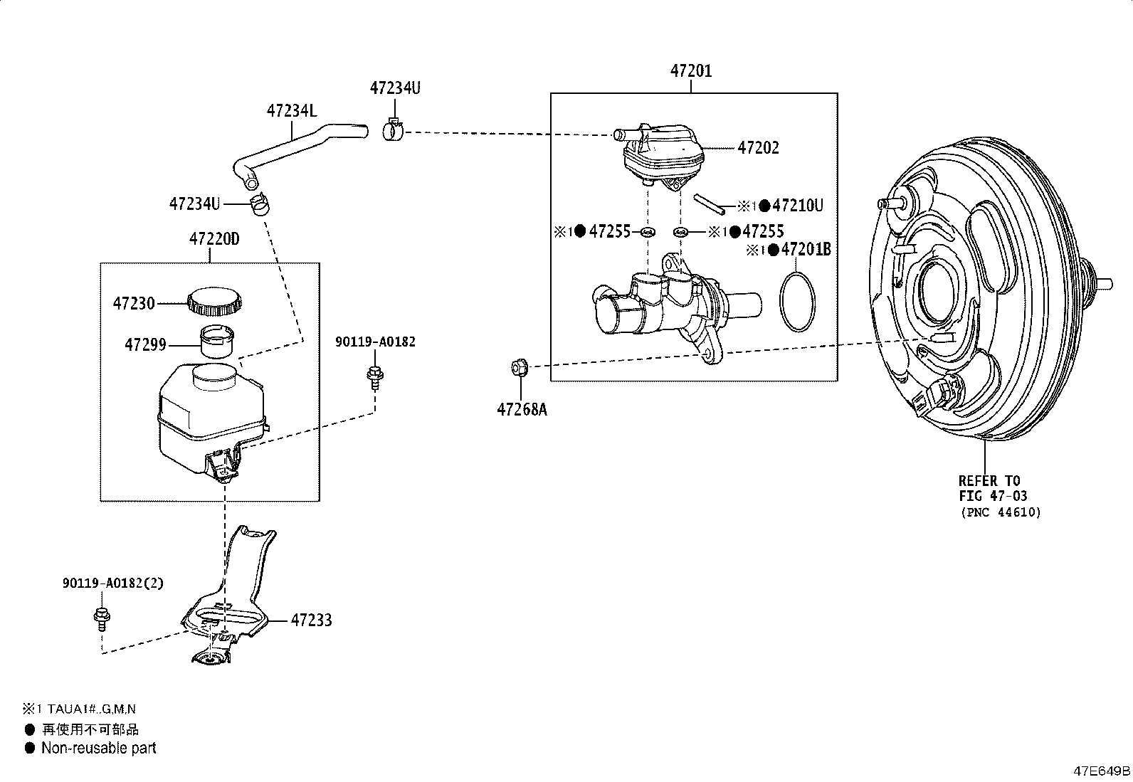 Toyota 47050-48380 BRAKE BOOSTER ASSY, W/MASTER CYLINDER