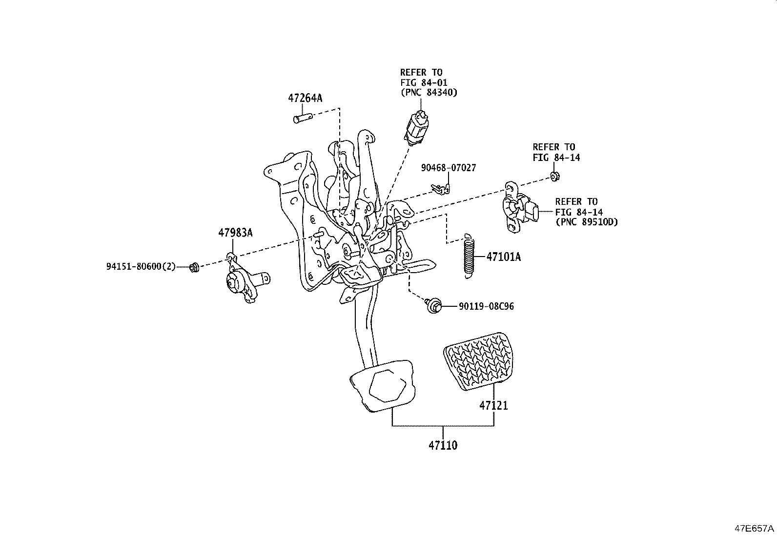47110-40040 SUPPORT ASSY, BRAKE PEDAL product image