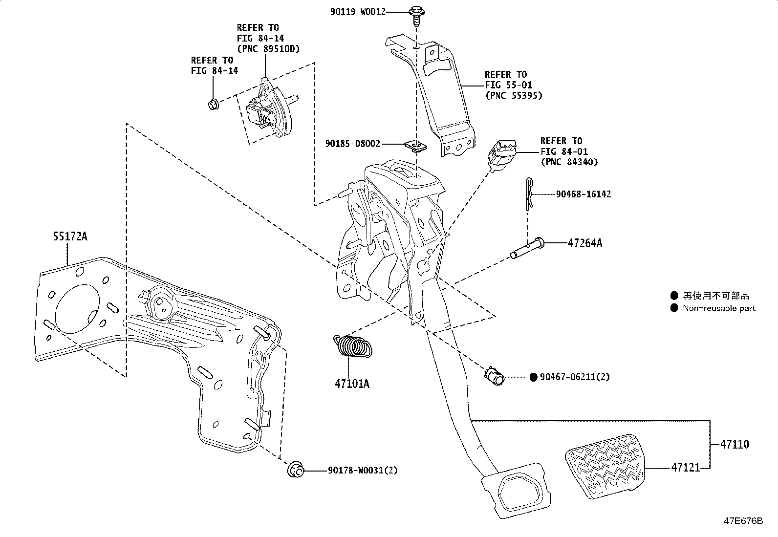 47110-F4190 SUPPORT ASSY, BRAKE PEDAL product image