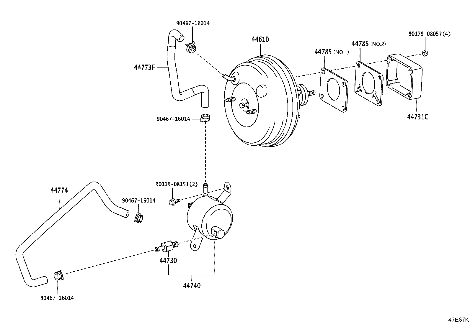 44769-60070 TUBE, VACUUM RESERVOIR CONNECT product image